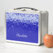 Namensschrift für Royal Blue Glitzer Glitzern Metall Brotdose (Beispiel)
