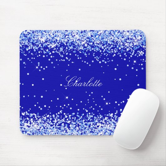 Namensschrift für Royal Blue Glitzer Glitzern Mousepad (Mit Mouse)