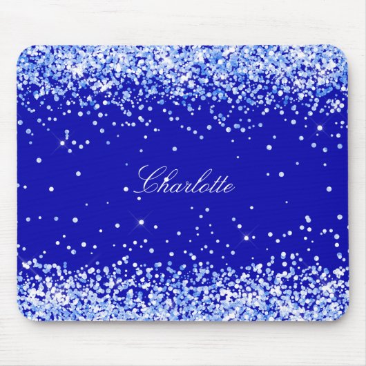 Namensschrift für Royal Blue Glitzer Glitzern Mousepad (Vorne)