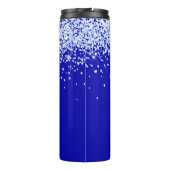 Namensschrift für Royal Blue Glitzer Glitzern Thermosbecher (Rückseite)