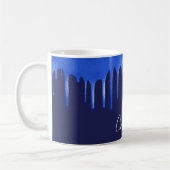 Namensskript der Tropfen des Royal Blue Glitzer de Kaffeetasse (Links)