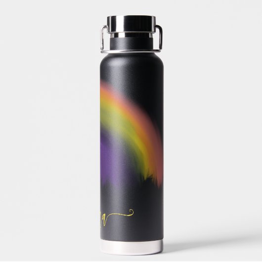 Namensskript farbiger Regenbogen personalisiert sc Trinkflasche (Rückseite)