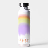 Namensskript farbiger Regenbogen personalisiert Trinkflasche (Links)