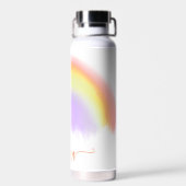 Namensskript farbiger Regenbogen personalisiert Trinkflasche (Rückseite)