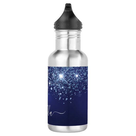 Namensskript für Blue Glitzer Edelstahlflasche (Rechts)