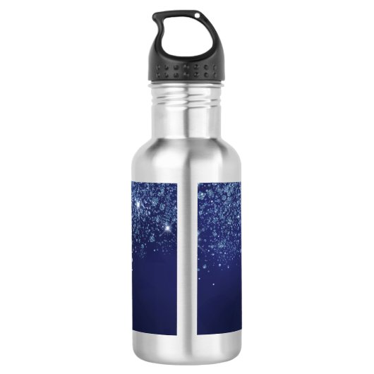 Namensskript für Blue Glitzer Edelstahlflasche (Rückseite)