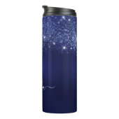 Namensskript für Blue Glitzer Thermosbecher (Nach rechts gedreht)