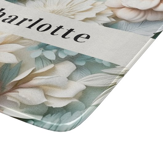 Namensskript für die grünen Cremes Schneidebrett (Ecke)