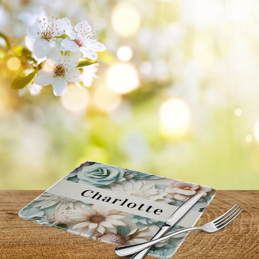 Namensskript für die grünen Cremes Schneidebrett