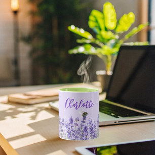 Namensskript für Lavenderfloralen Tasse