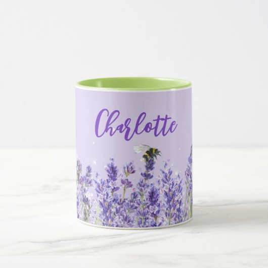 Namensskript für Lavenderfloralen Tasse (Zentrum)