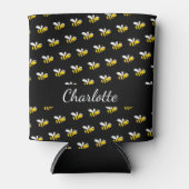 Namensskript für schwarz-gelbe Bienen Dosenkühler (Vorderseite)