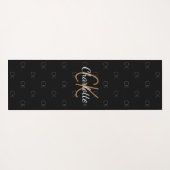 Namensskript für Schwarze Goldmonogramm Yogamatte (Rückseite (Horizontal))