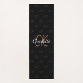 Namensskript für Schwarze Goldmonogramm Yogamatte (Vorderseite)