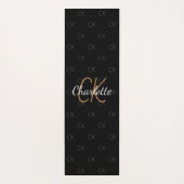 Namensskript für Schwarze Goldmonogramm Yogamatte (Rückseite)