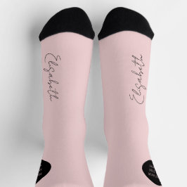 Namensskript personalisiert rosa Schwarze Hochzeit Socken