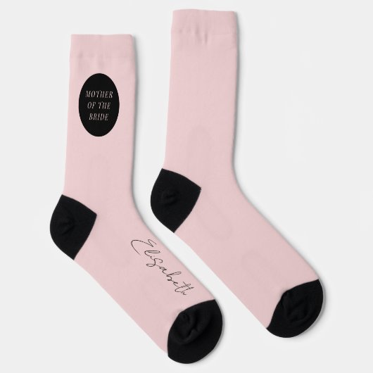 Namensskript personalisiert rosa Schwarze Hochzeit Socken (Rechts)