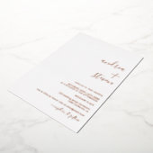 Namensskripte; einfaches Skript Hochzeit Rose Gold Folieneinladung (Gedreht)