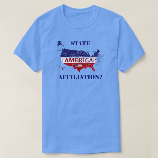 NamensStaats-Verbindung Amerika färbt T - Shirt (Design vorne)