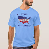 NamensStaats-Verbindung Amerika färbt T - Shirt (Vorderseite)