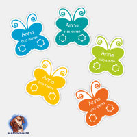 Namenssticker Schmetterlinge | 9 Form - Aufkleber
