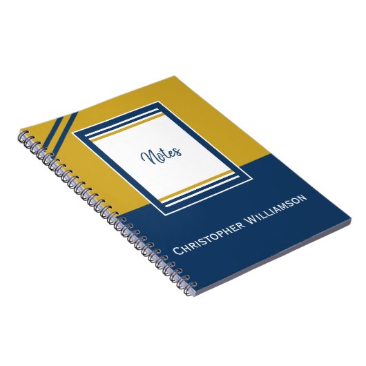 Namensstreifen blau und gold hinzufügen notizblock (Rechte Seite)