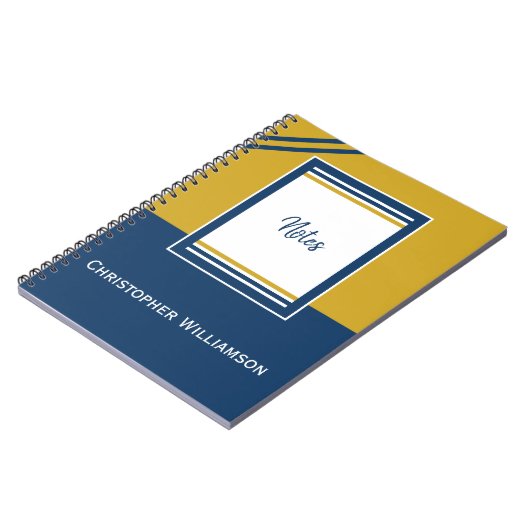 Namensstreifen blau und gold hinzufügen notizblock (Linke Seite)