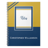 Namensstreifen blau und gold hinzufügen notizblock (Vorderseite)