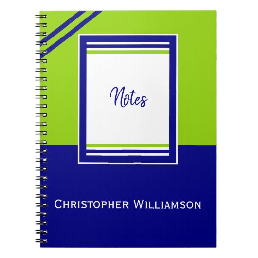 Namensstreifen blau und grün hinzufügen notizblock (Vorderseite)