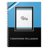 Namensstreifen blau und schwarz hinzufügen notizblock (Vorderseite)