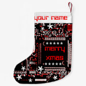 NamensStrumpf des Stromkreis-Rotes 2 doppelseitig Kleiner Weihnachtsstrumpf (Rückseite)