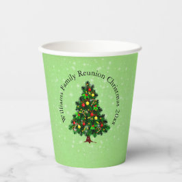 Namenstext anpassen Weihnachtsbaum 20xx Pappbecher