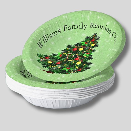 Namenstext anpassen Weihnachtsbaum 20xx Pappteller