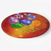 Namenstext für Weihnachten hinzufügen 20xx 9" Pappteller (Schrägansicht)