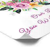 Namenstext hinzufügen, Baby Deer Fawn mit rosa Blu Poster (Ecke)