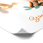 Namenstext hinzufügen, Baby Deer Fawn Woodland Kin Poster (Ecke)