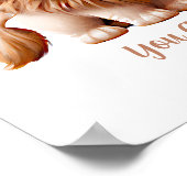 Namenstext hinzufügen, Baby Lion mit Blue Blume Po Poster (Ecke)