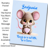 Namenstext hinzufügen, BabyMaus mit großen Ohren a Poster