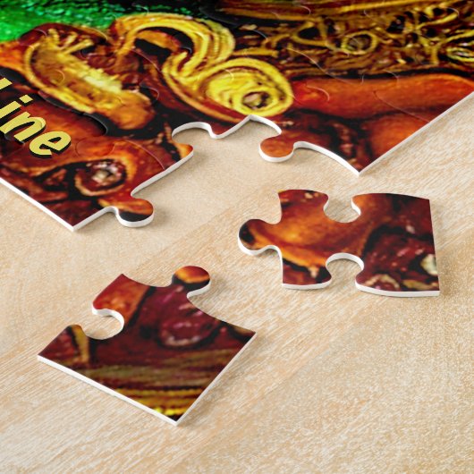 Namenstext hinzufügen, bekleidete Katze mit weißer Puzzle (Seite)