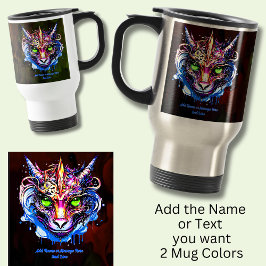 Namenstext hinzufügen Blauer Rosa Fantasie Drachen Reisebecher