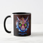 Namenstext hinzufügen Blauer Rosa Fantasie Drachen Tasse (Links)