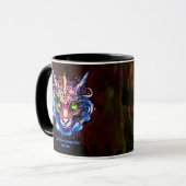 Namenstext hinzufügen Blauer Rosa Fantasie Drachen Tasse (Vorderseite Links)