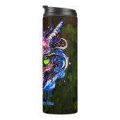 Namenstext hinzufügen Blauer Rosa Fantasie Drachen Thermosbecher (Nach rechts gedreht)