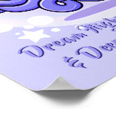 Namenstext hinzufügen, Blue Baby Octopus in Blase Poster (Ecke)