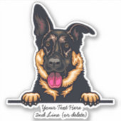 Namenstext hinzufügen, deutscher Schäferhundsticke Aufkleber (Vorderseite)