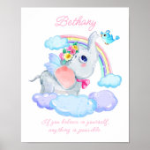 Namenstext hinzufügen, Elephant fliegen und Bluebi Poster (Vorne)