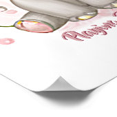 Namenstext hinzufügen, Happy Baby Elephant Kinderz Poster (Ecke)