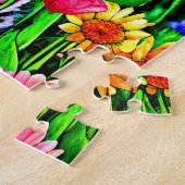 Namenstext hinzufügen, Katzenkätzchen mit Blume im Puzzle (Seite)