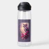 Namenstext hinzufügen, Lila Owl- und rosafarbene B Trinkflasche (Rückseite)