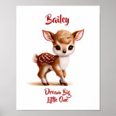 Namenstext hinzufügen, Niedlich Fawn - Baby Deh on Poster (Vorne)